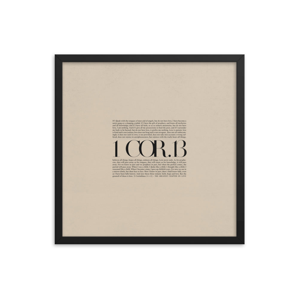 1 Corinthians 13 Full Chapter Minimalist Design - Framed