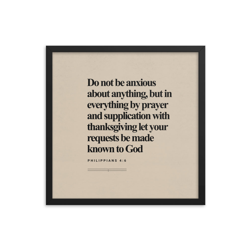 Philippians 4:6 Verse Minimalist Design - Framed