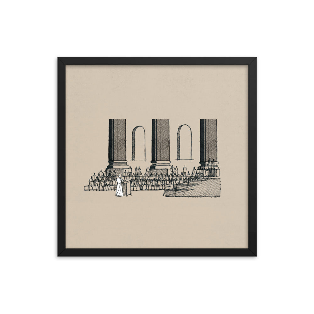 Jesus Teaching in the Synagogue on Sabbath - Framed