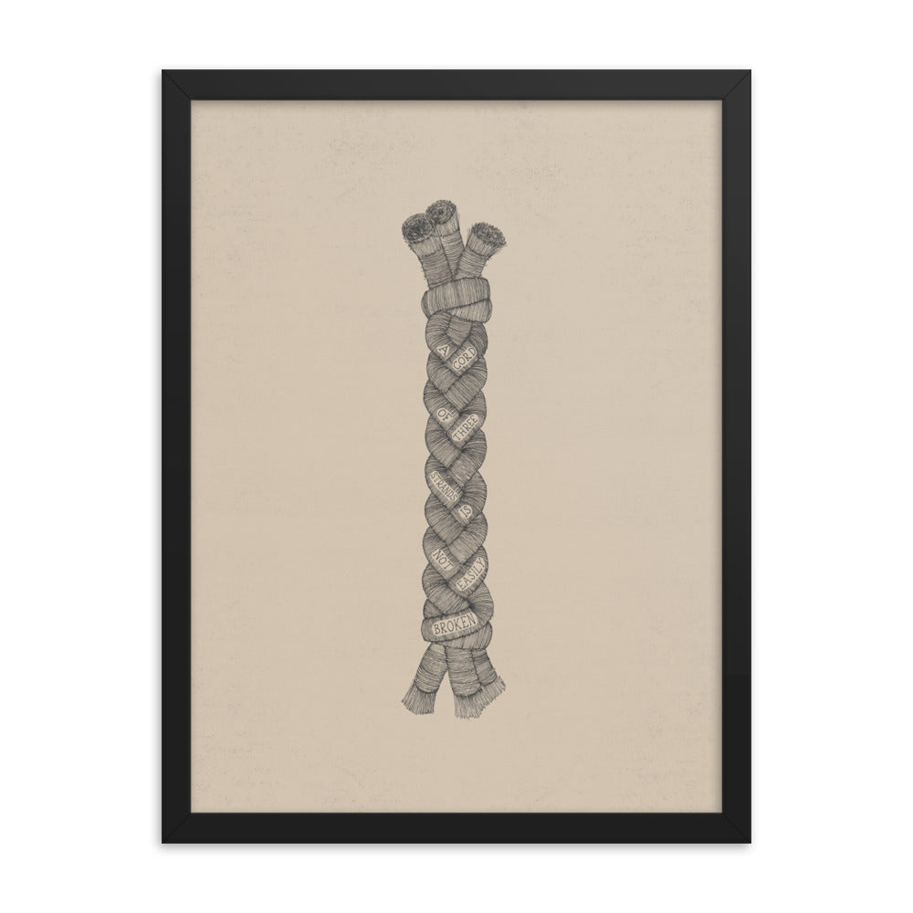 A Cord of Three Strands - with Words - Framed