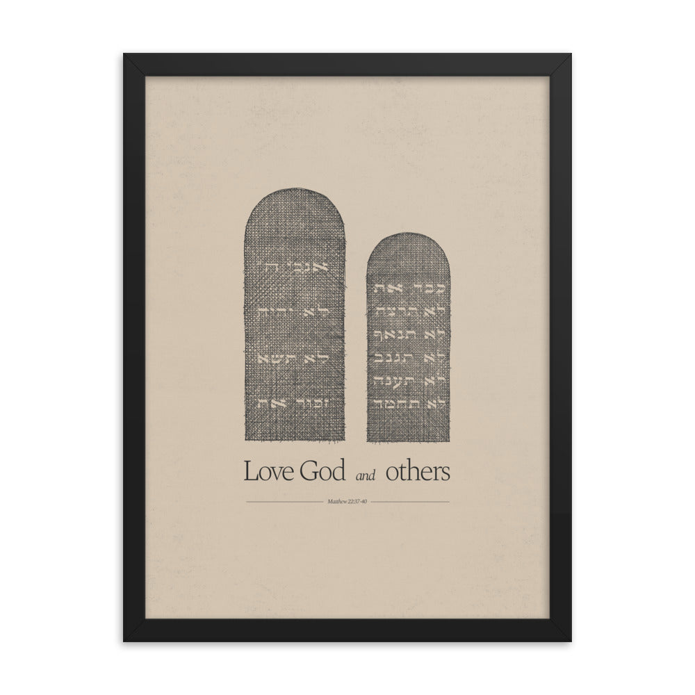 Ten Commandments Stone Tablets - Framed