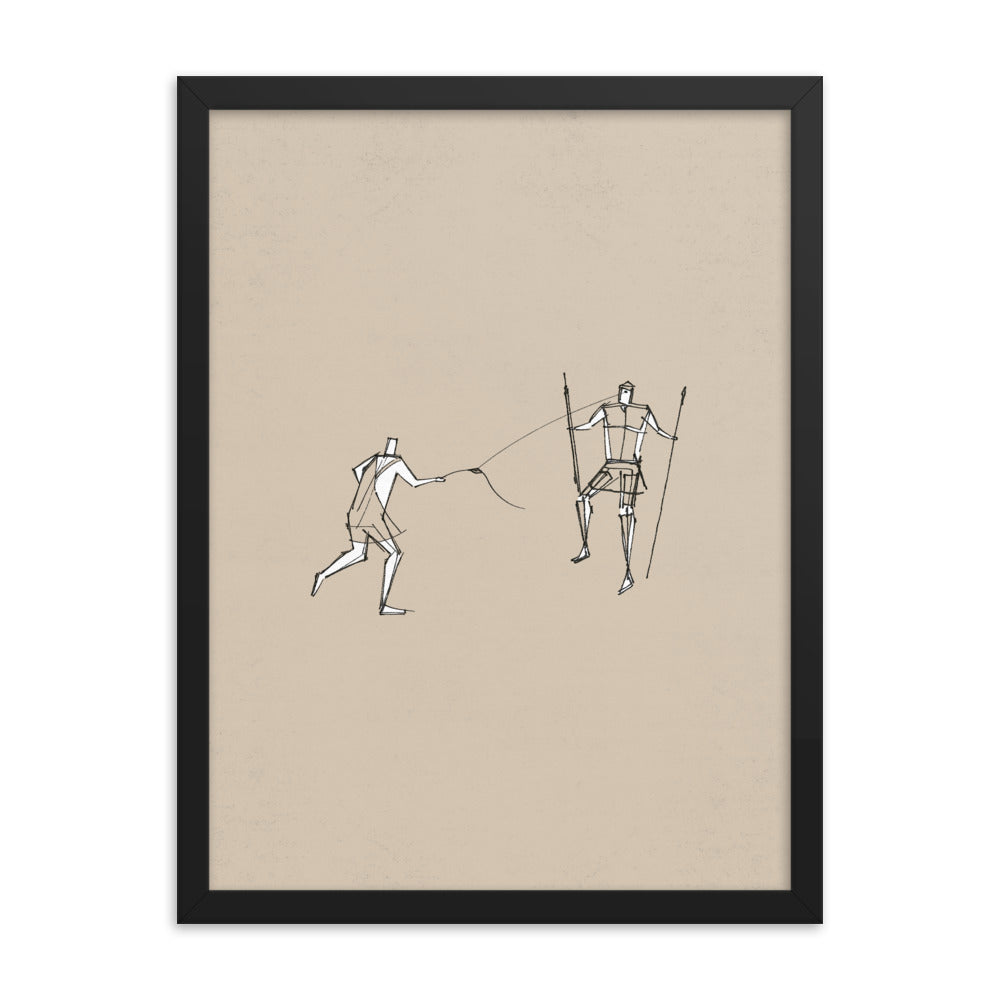 David and Goliath Sling Stone - Framed