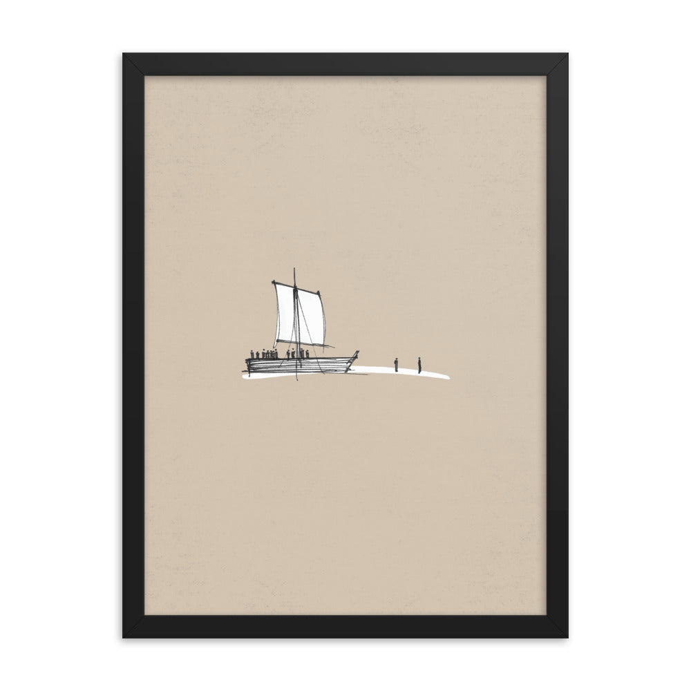 Walk on Water Minimalist Sketch - Framed