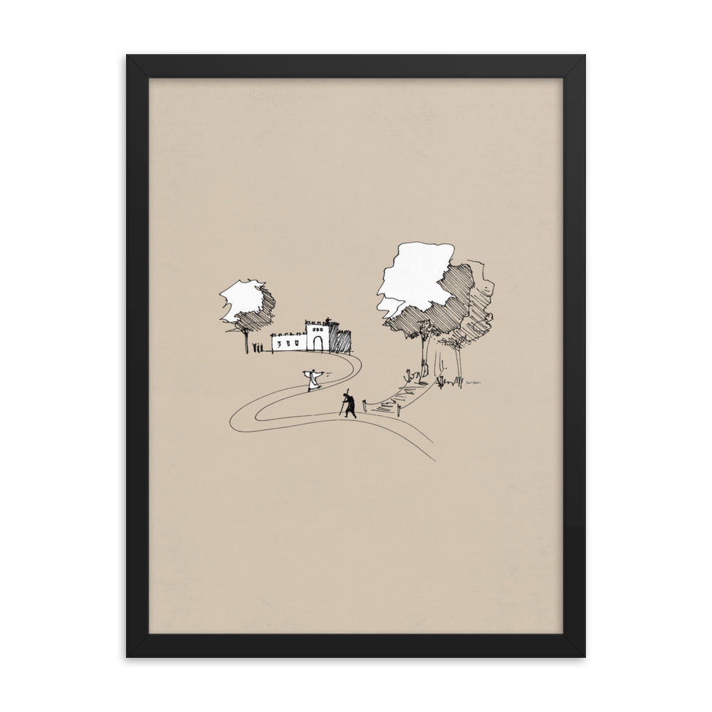 Prodigal Son Parable Minimalist Sketch - Framed