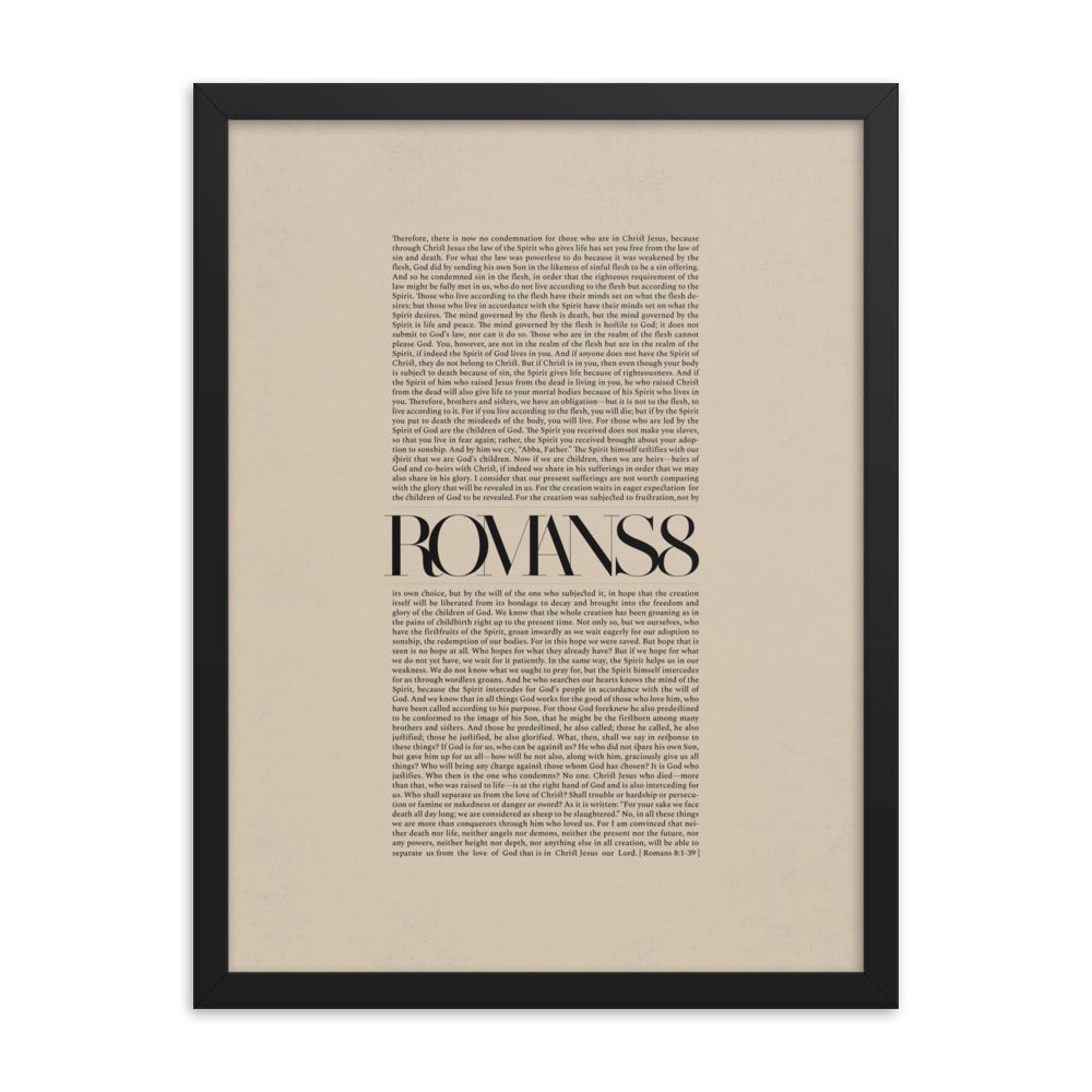 Romans 8 Full Chapter Minimalist Design - Framed