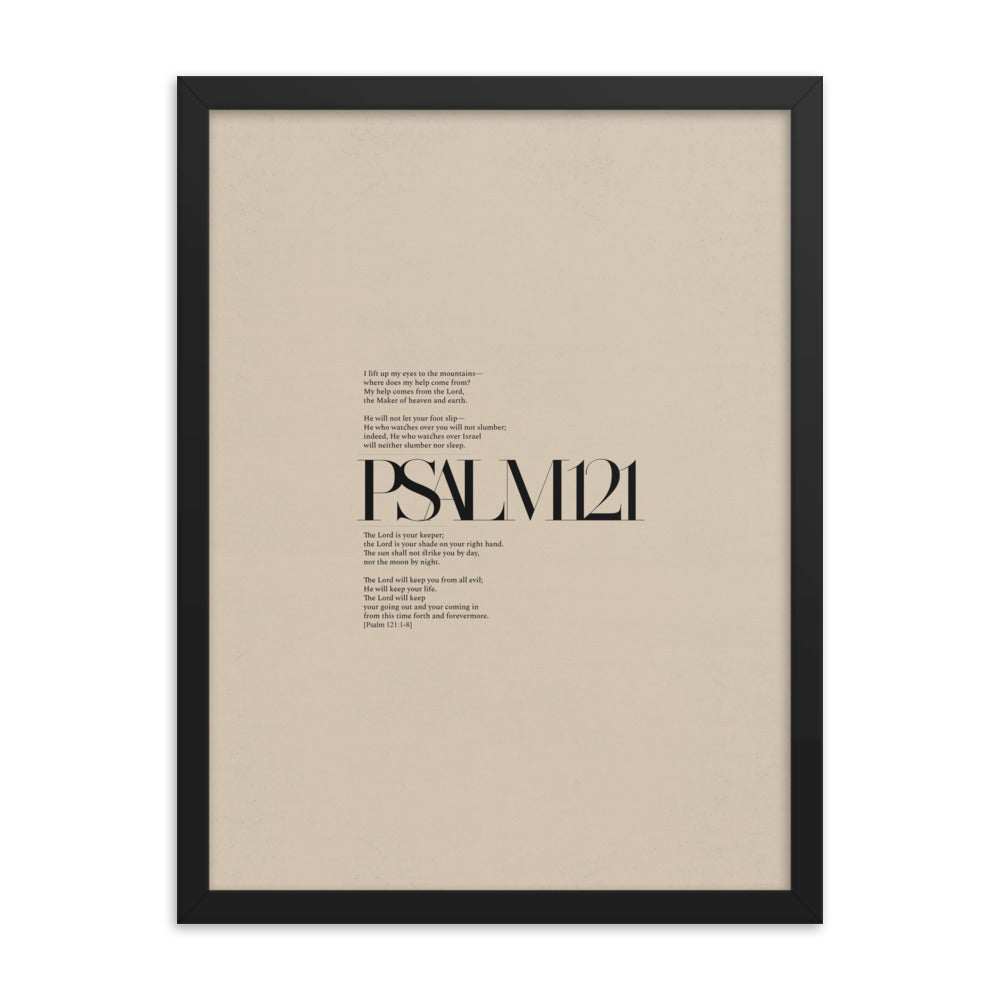 Psalm 121 Full Chapter Minimalist Design - Framed