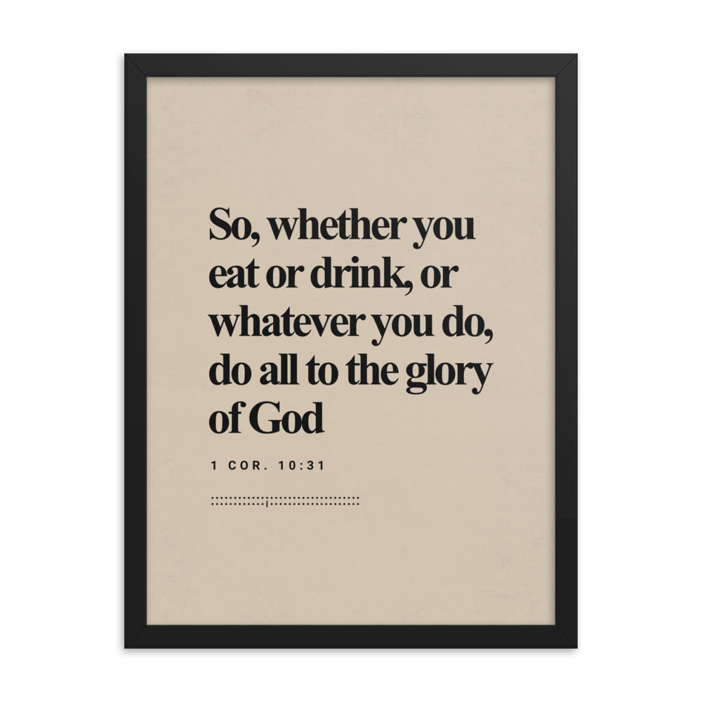 1 Corinthians 10:31 Verse Minimalist Design - Framed