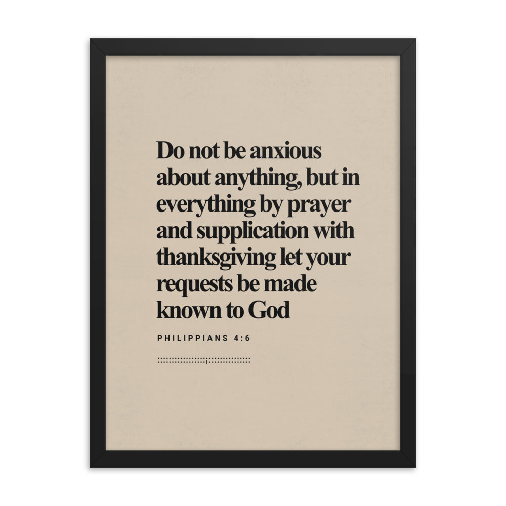 Philippians 4:6 Verse Minimalist Design - Framed