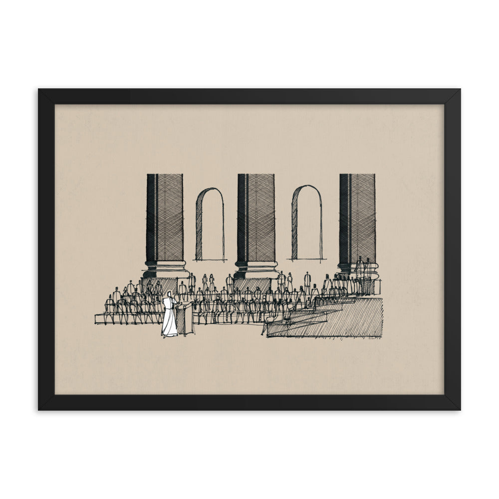 Jesus Teaching in the Synagogue on Sabbath - Framed