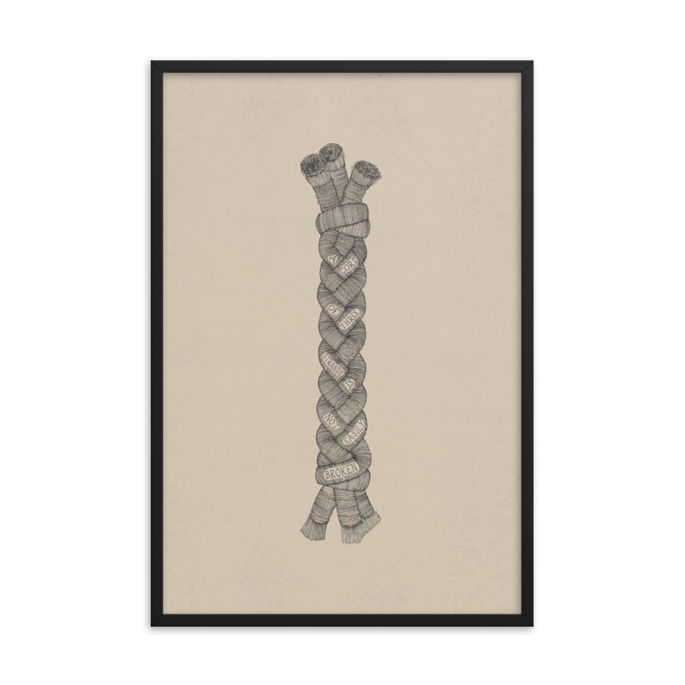 A Cord of Three Strands - with Words - Framed