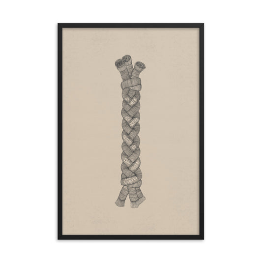 A Cord of Three Strands - with Words - Framed