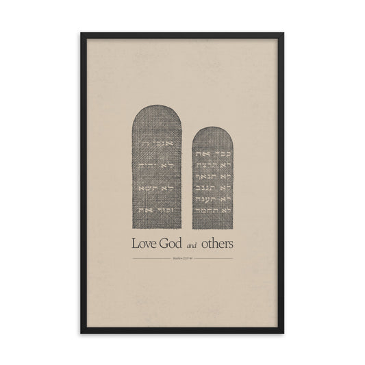 Ten Commandments Stone Tablets - Framed