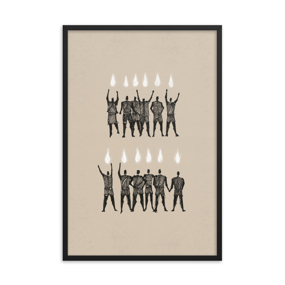 Holy Spirit Pentecost Tongues Fire Vertical - Framed