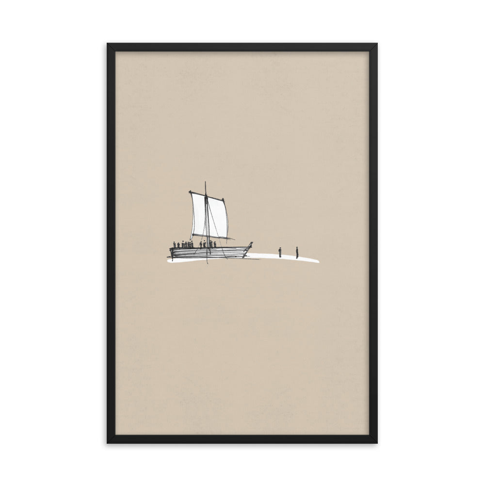 Walk on Water Minimalist Sketch - Framed