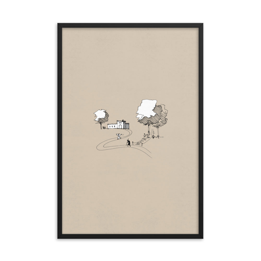 Prodigal Son Parable Minimalist Sketch - Framed