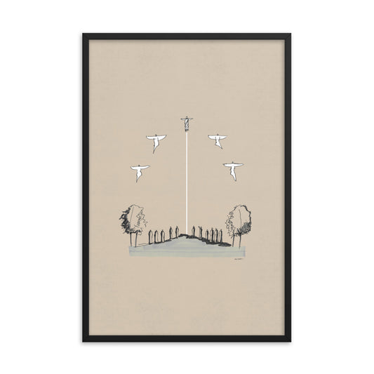 Jesus Ascends into Heaven Minimalist - Framed