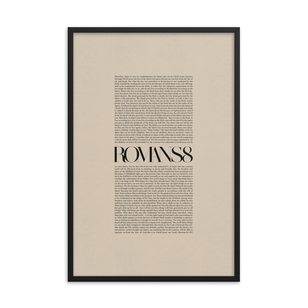 Romans 8 Full Chapter Minimalist Design - Framed