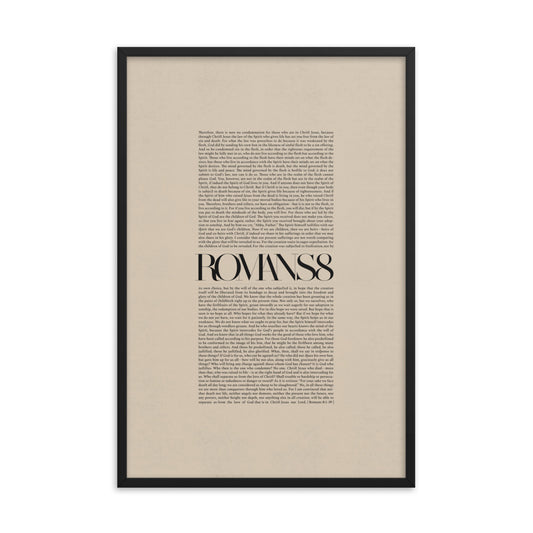 Romans 8 Full Chapter Minimalist Design - Framed