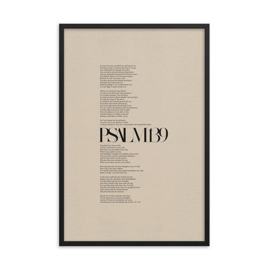 Psalm 139 Full Chapter Minimalist Design - Framed