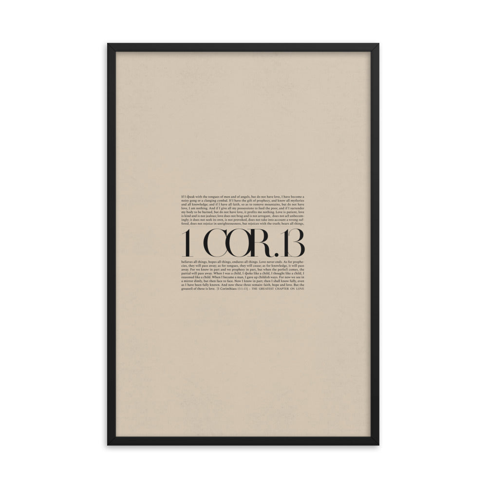 1 Corinthians 13 Full Chapter Minimalist Design - Framed