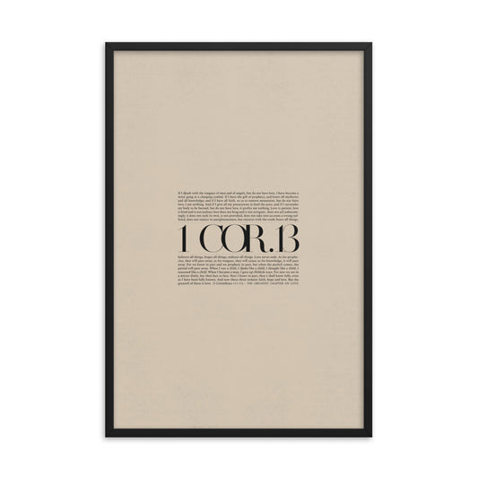 1 Corinthians 13 Full Chapter Minimalist Design - Framed