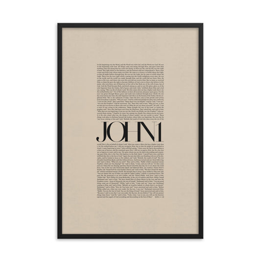 John 1 Full Chapter Minimalist Design - Framed