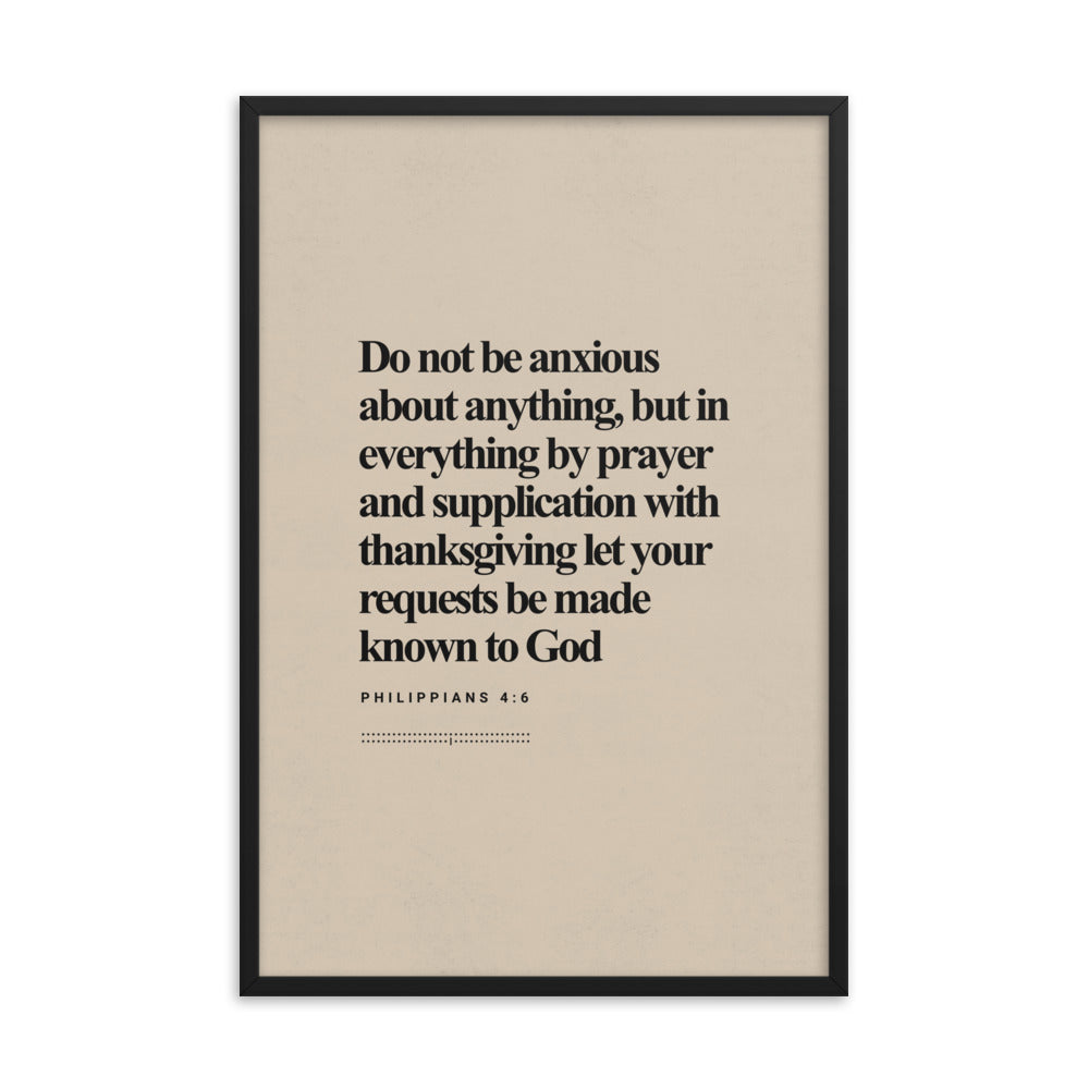 Philippians 4:6 Verse Minimalist Design - Framed