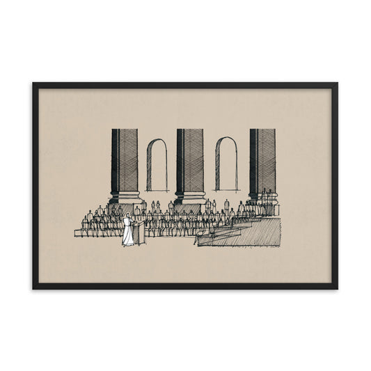 Jesus Teaching in the Synagogue on Sabbath - Framed