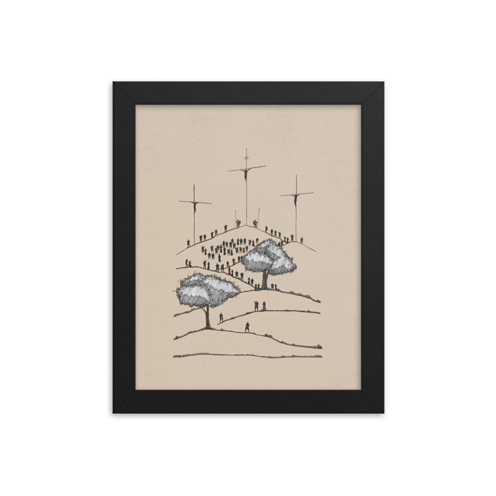 Crucifixion of Christ Old Rugged Cross - Framed