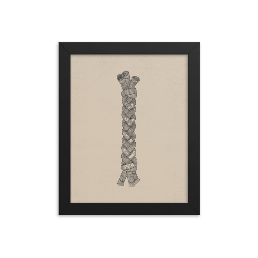 A Cord of Three Strands - with Words - Framed