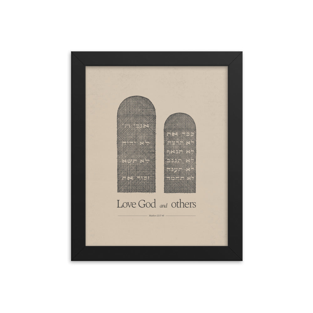 Ten Commandments Stone Tablets - Framed