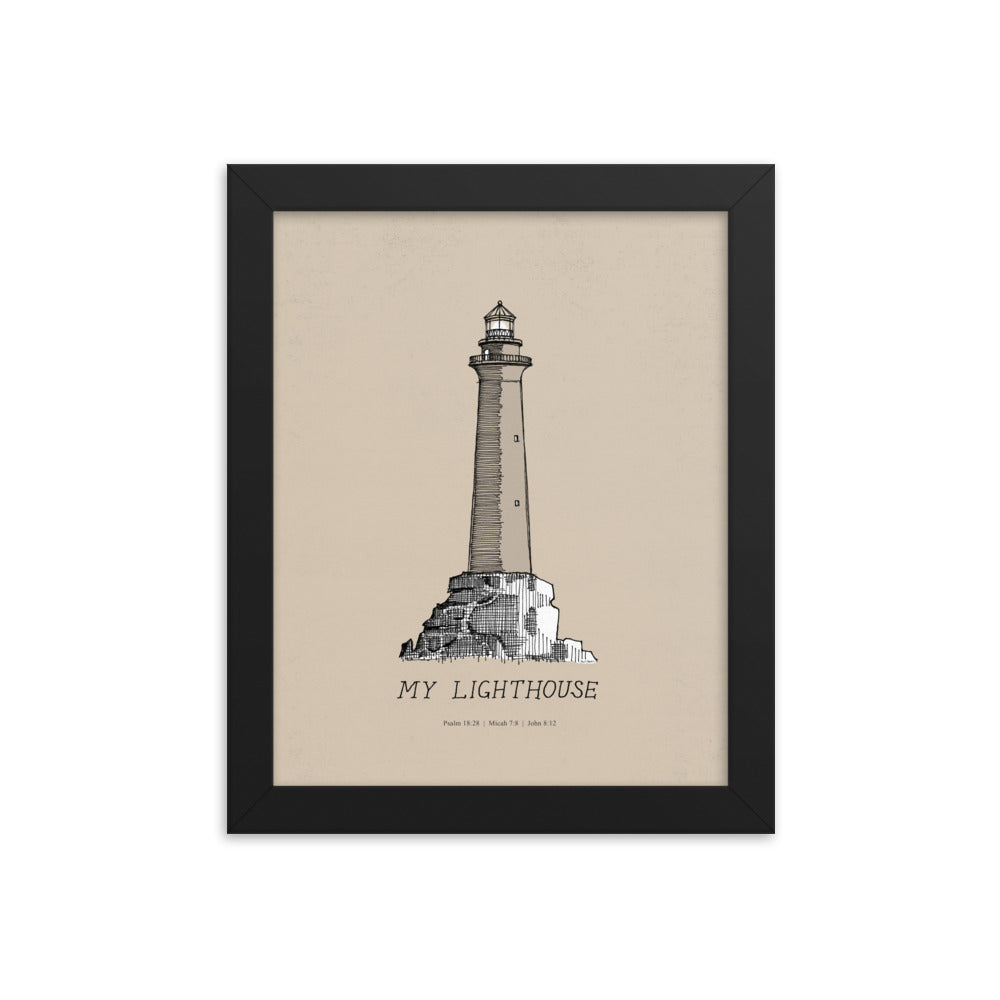 I AM the Light of the World My Lighthouse - Framed