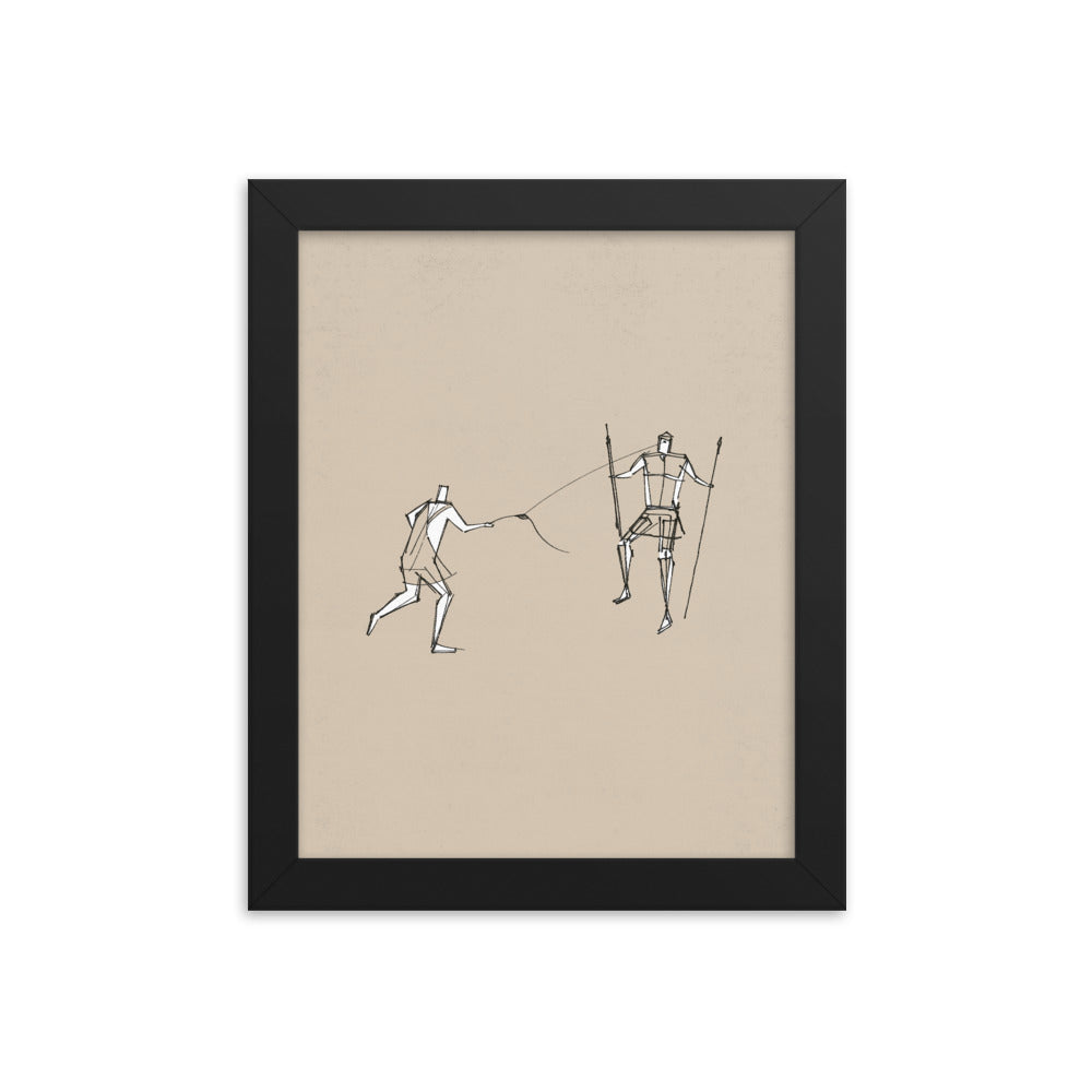 David and Goliath Sling Stone - Framed