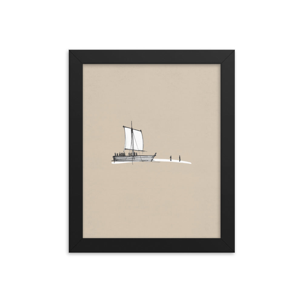 Walk on Water Minimalist Sketch - Framed