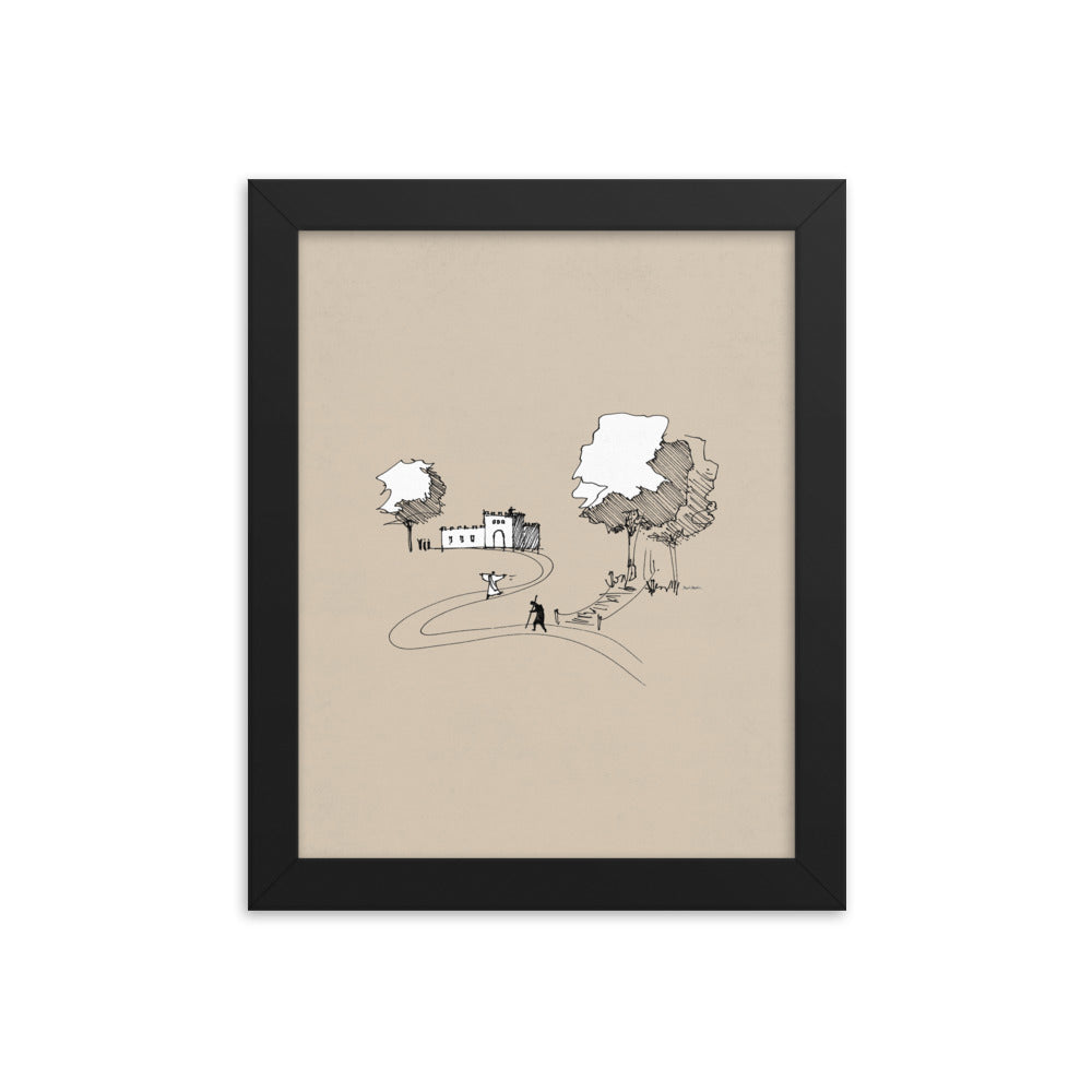 Prodigal Son Parable Minimalist Sketch - Framed