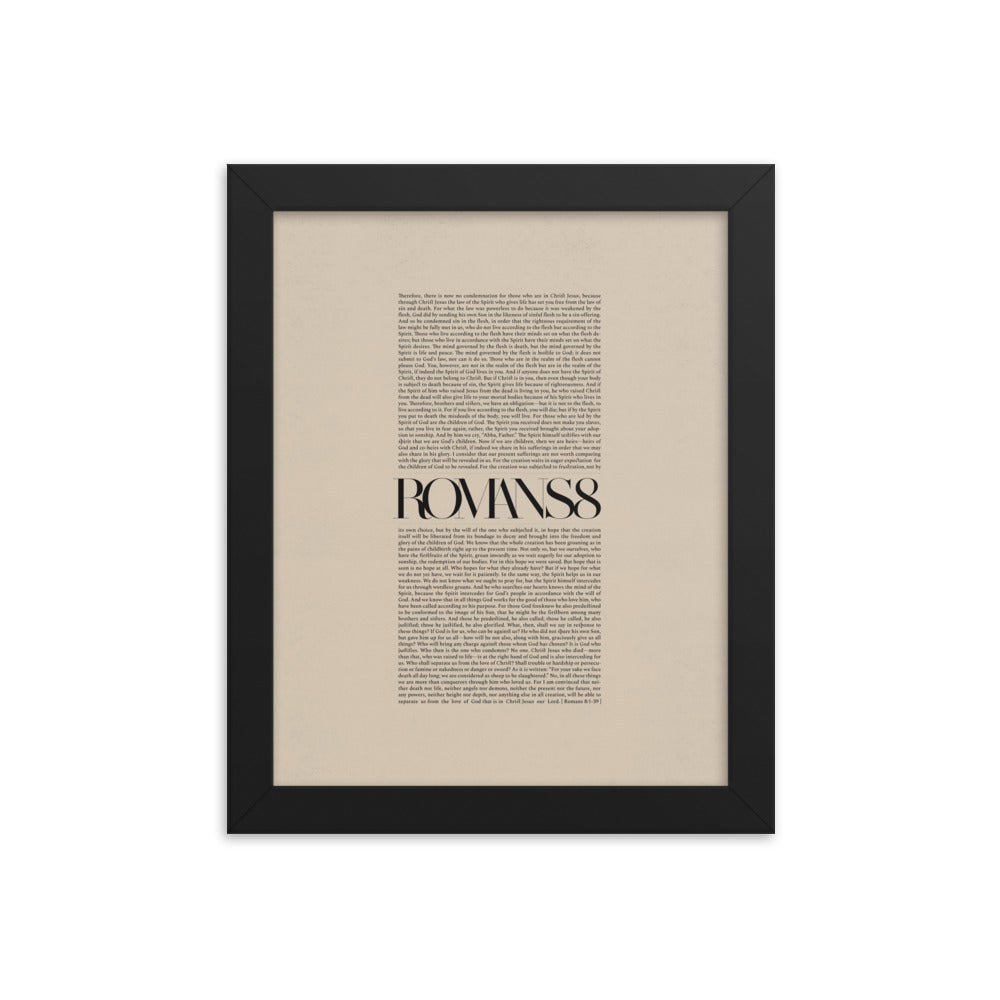 Romans 8 Full Chapter Minimalist Design - Framed