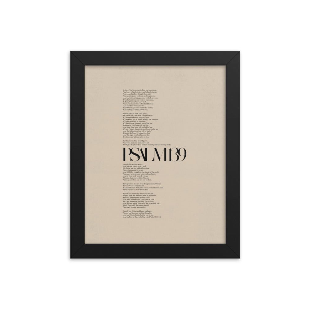 Psalm 139 Full Chapter Minimalist Design - Framed