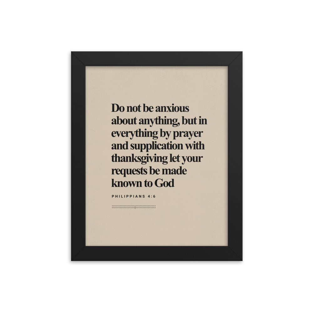 Philippians 4:6 Verse Minimalist Design - Framed