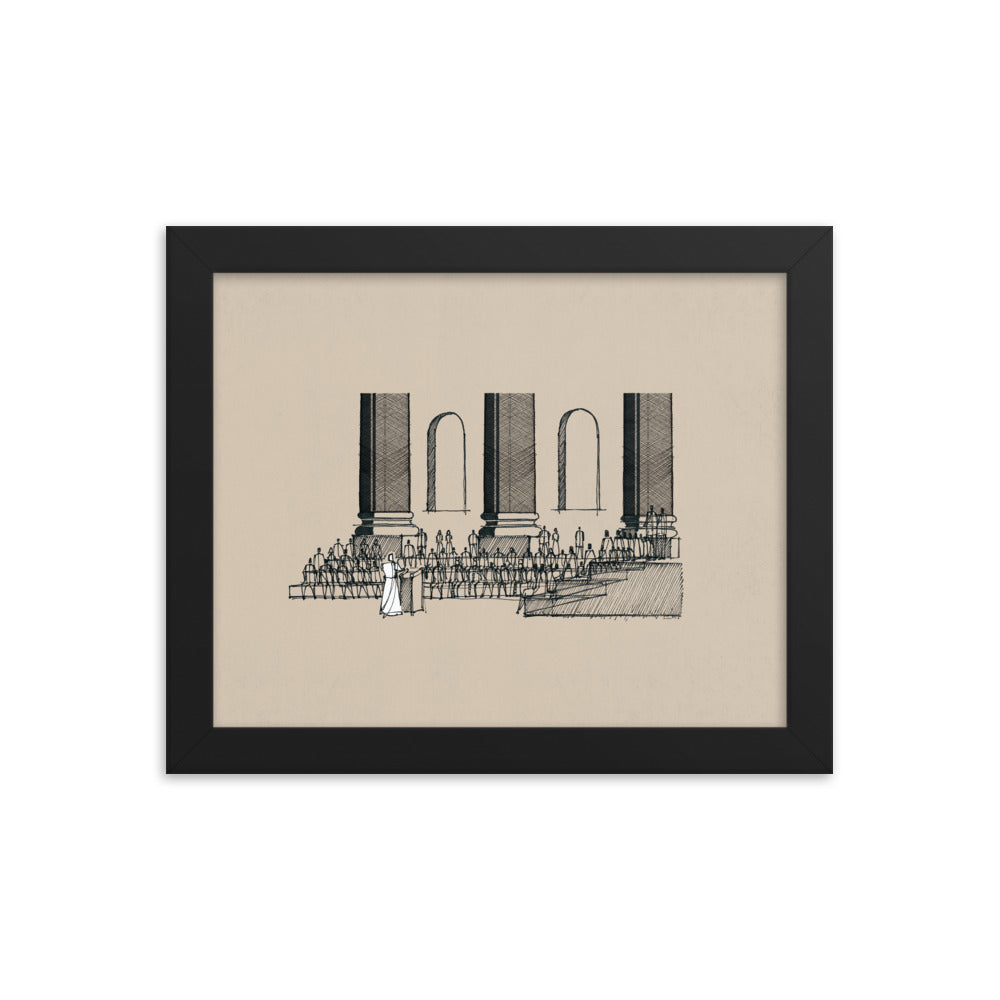 Jesus Teaching in the Synagogue on Sabbath - Framed