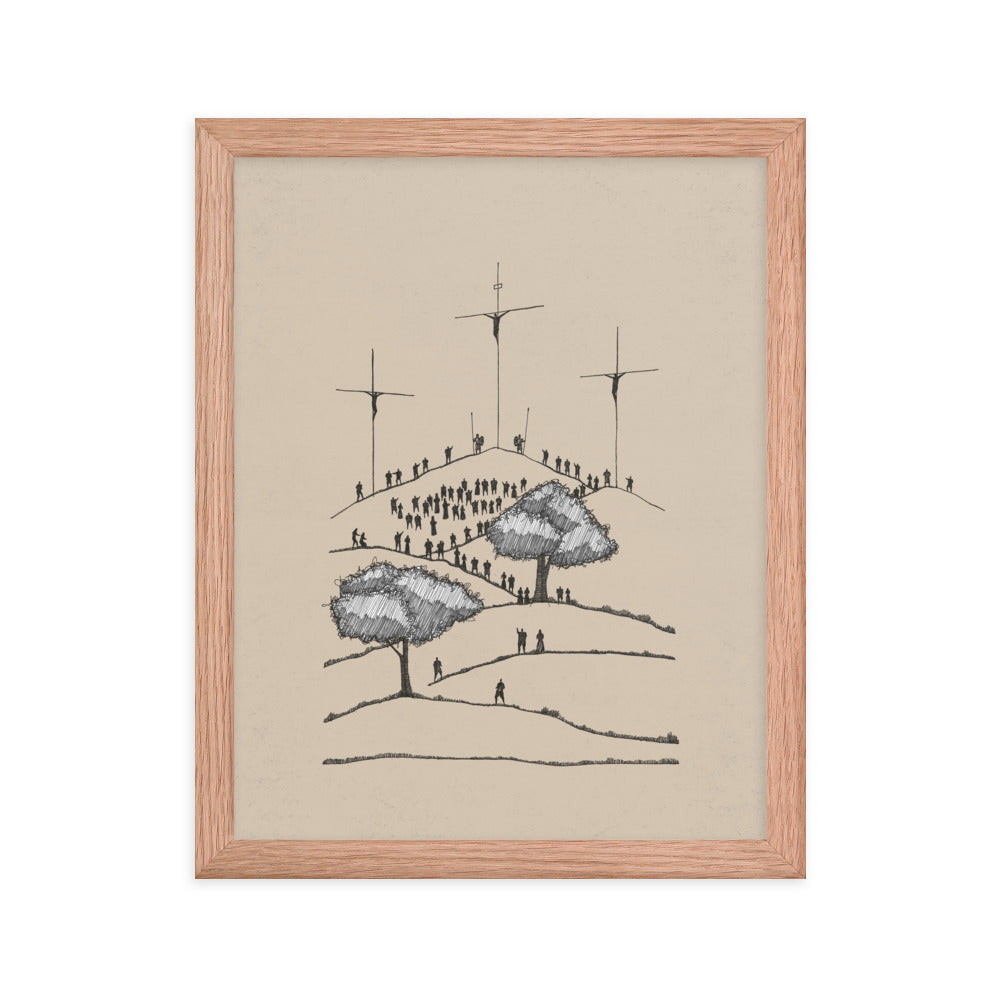 Crucifixion of Christ Old Rugged Cross - Framed