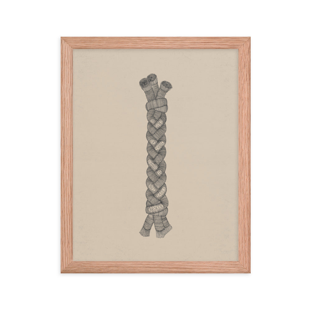 A Cord of Three Strands - with Words - Framed