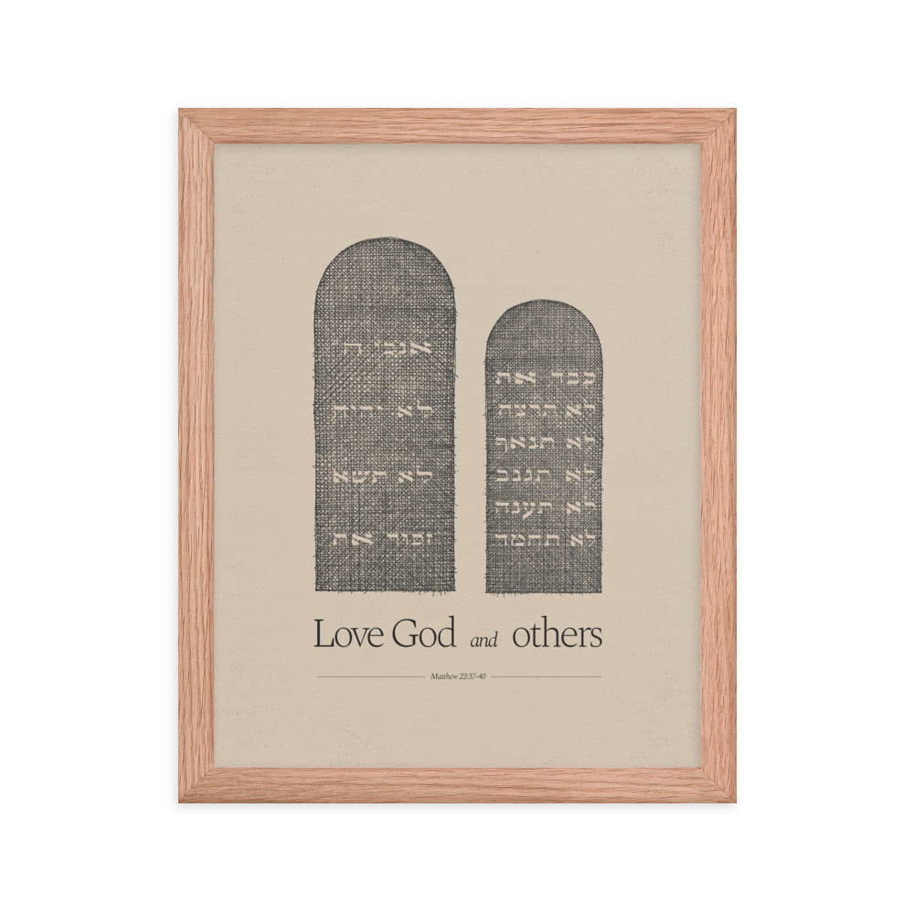 Ten Commandments Stone Tablets - Framed