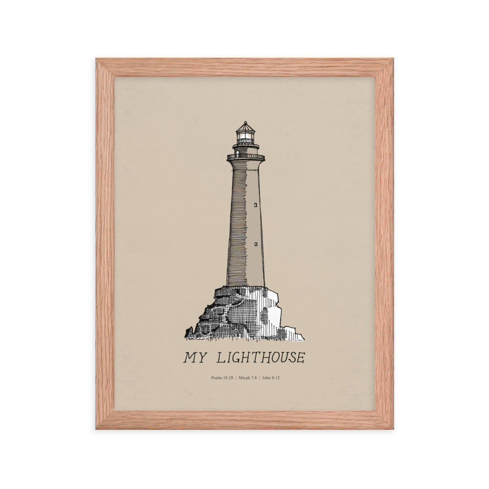 I AM the Light of the World My Lighthouse - Framed