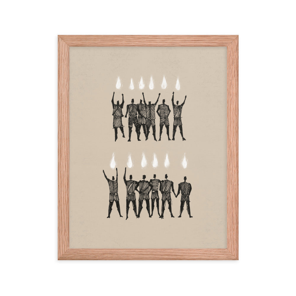 Holy Spirit Pentecost Tongues Fire Vertical - Framed