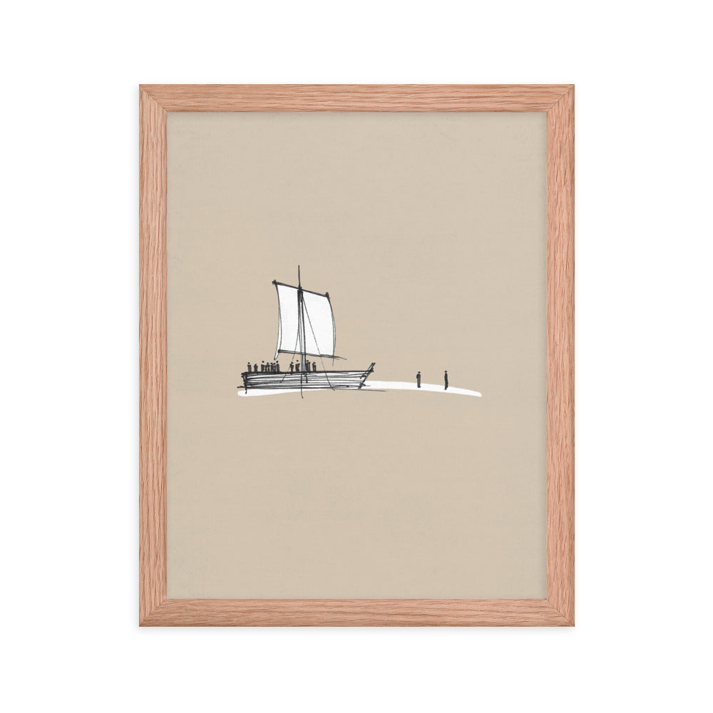 Walk on Water Minimalist Sketch - Framed