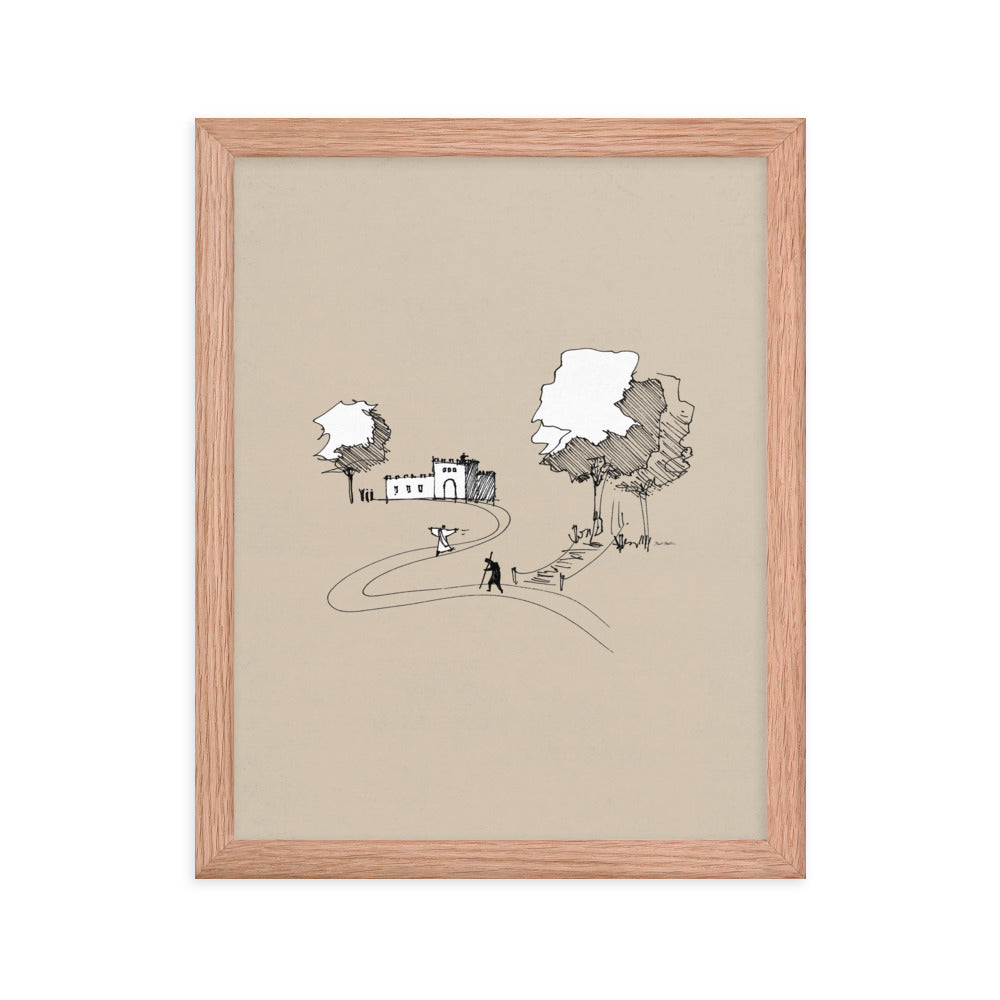 Prodigal Son Parable Minimalist Sketch - Framed