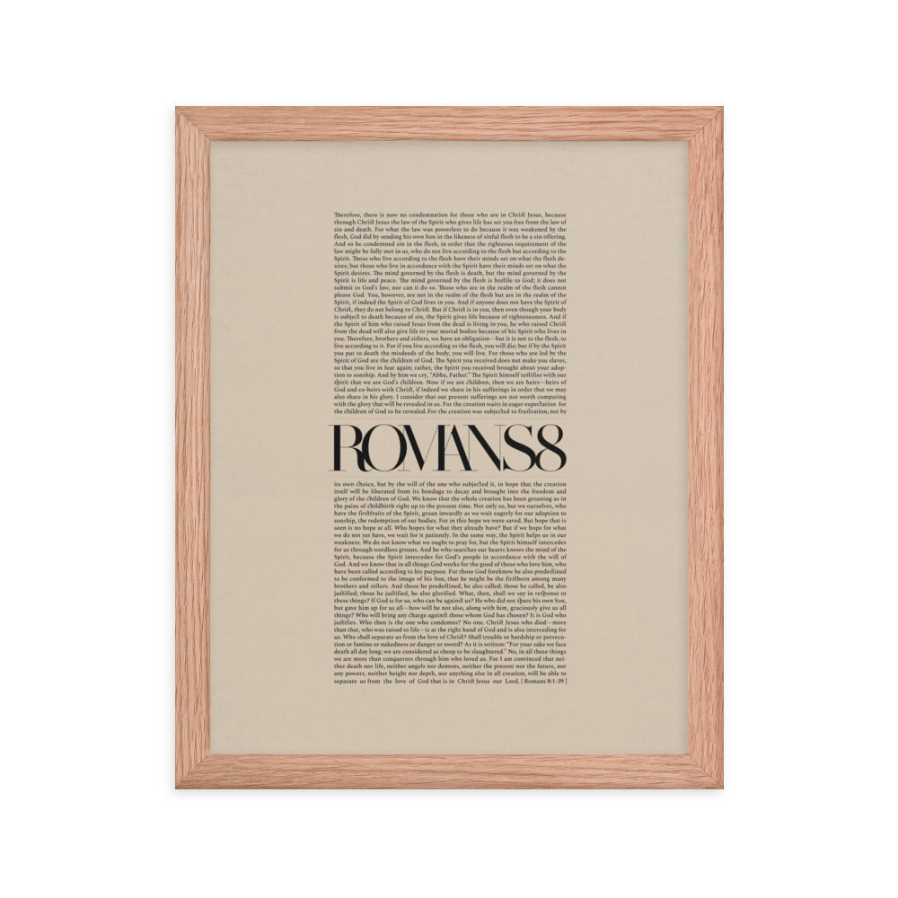 Romans 8 Full Chapter Minimalist Design - Framed