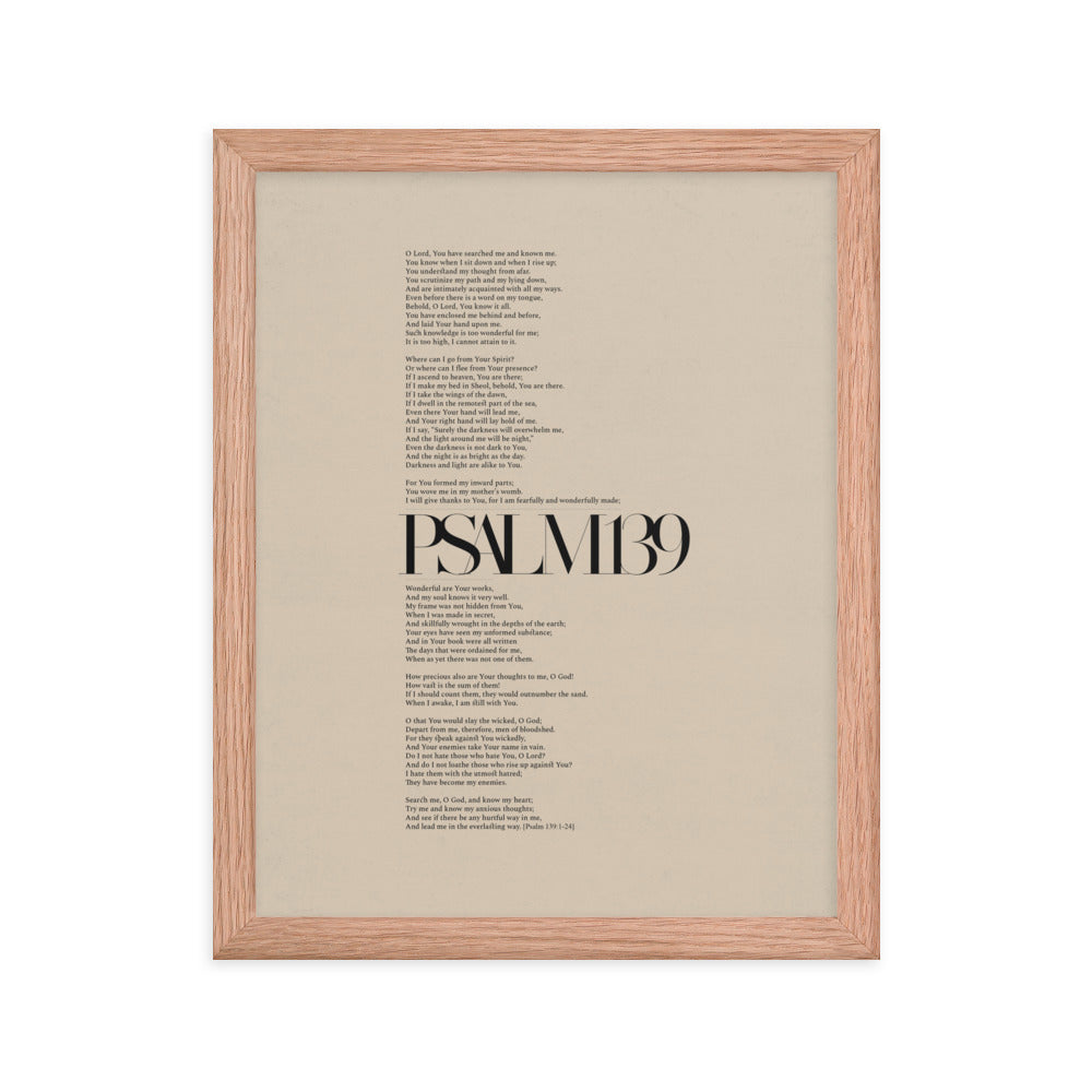 Psalm 139 Full Chapter Minimalist Design - Framed