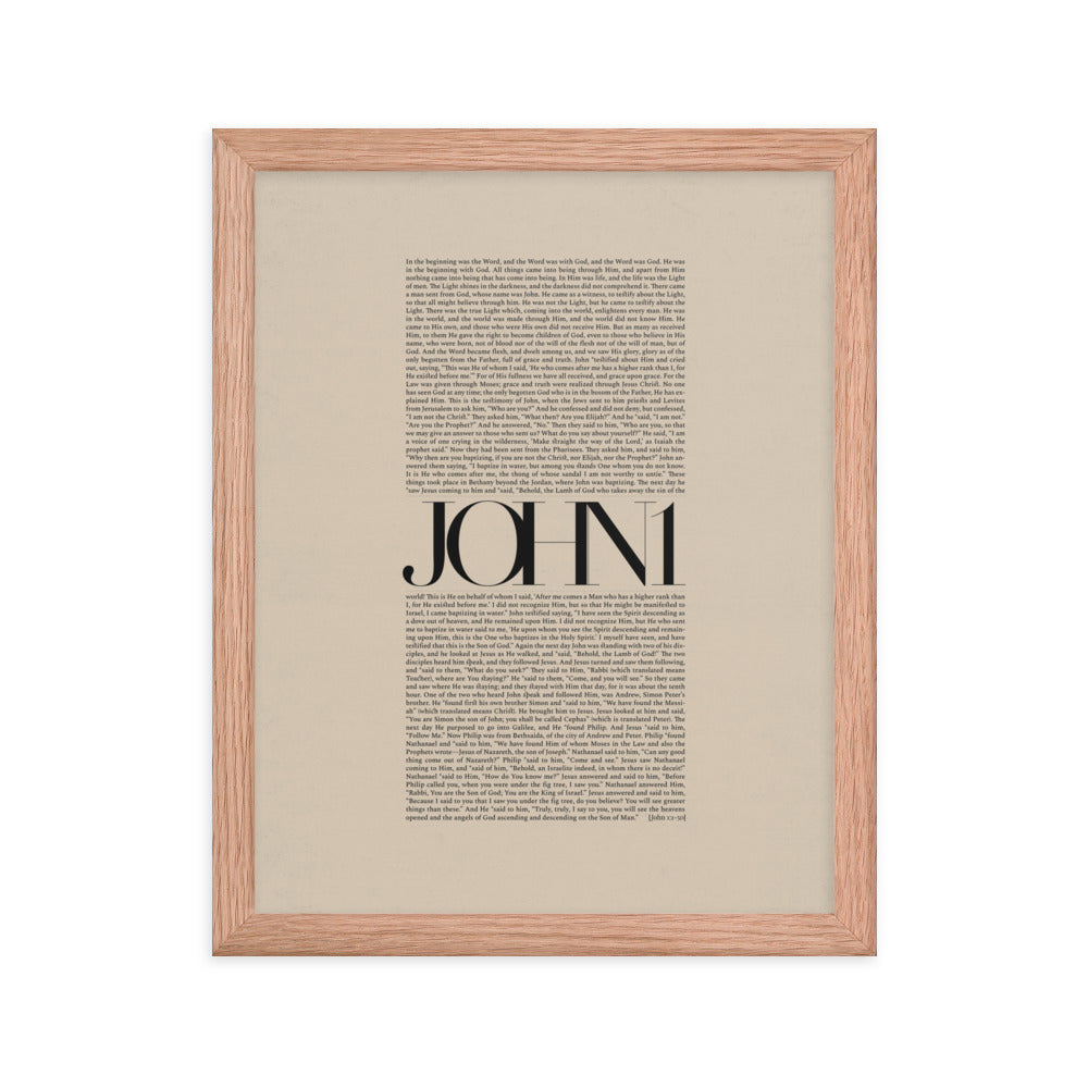 John 1 Full Chapter Minimalist Design - Framed