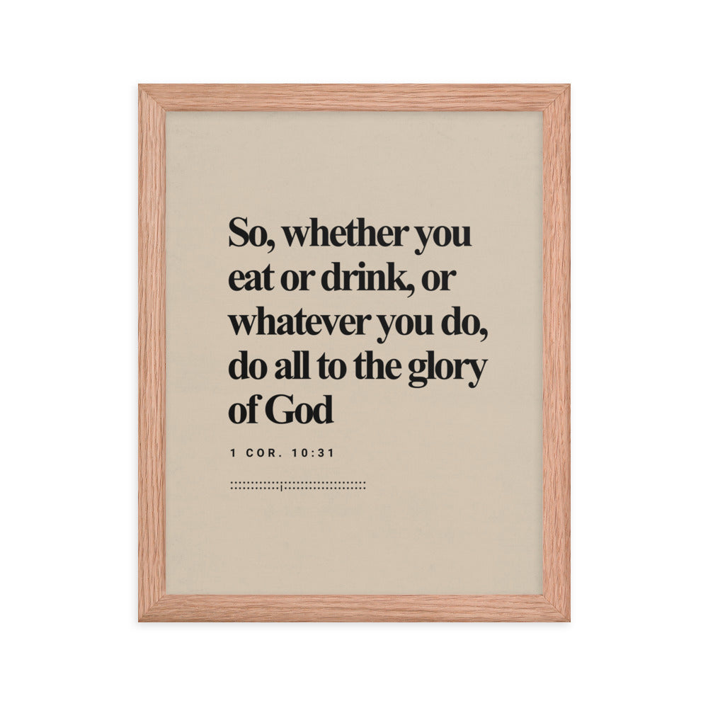 1 Corinthians 10:31 Verse Minimalist Design - Framed